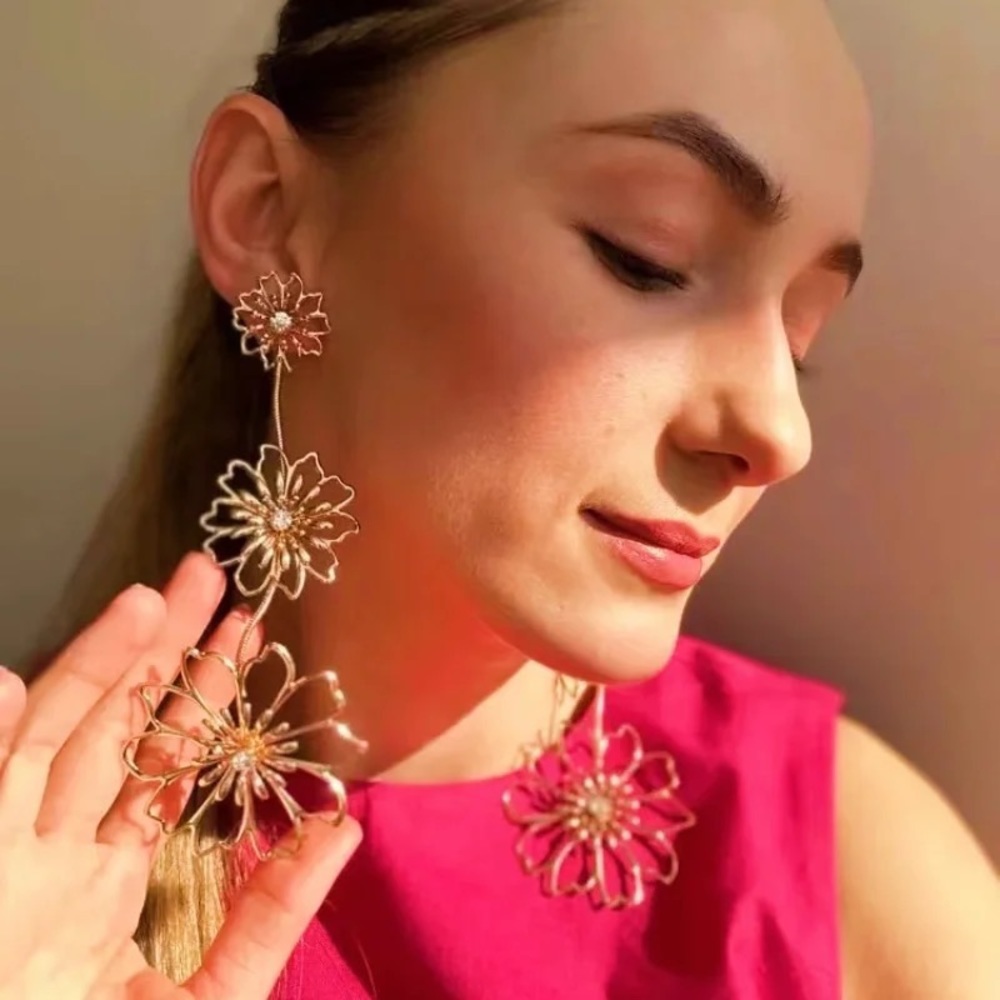 New - Zara Golden Sun Earrings 1 pair - Picture 12 of 16